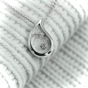 Floating CZ set Milk Drop Pendant in Sterling Silver 925