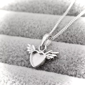 Mini Cupids Heart Pendant in Sterling Silver 925