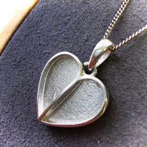 Simple Split Heart Pendant in Sterling Silver 925