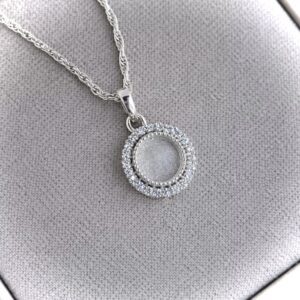 Halo Pendant surround by CZ in Sterling Silver 925