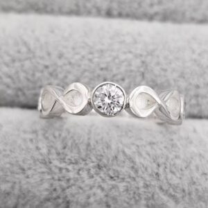 Double Infinity CZ Ring in Sterling Silver 925