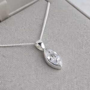The Secretly Collection - CZ Marquise Pendant with hidden channel, See Description