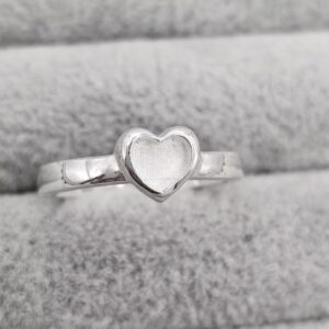 Simple Fillable Bubble Heart Ring in Sterling Silver 925