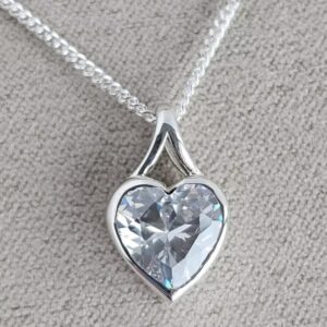The Secretly Collection - CZ Heart Pendant with hidden channel, See Description