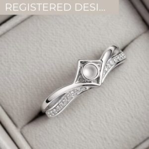 Inverted CZ Set Wish Bone Ring in Sterling Silver 925