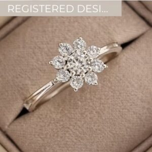 CZ Celestial Cluster Ring with side channels in Sterling Silver 925