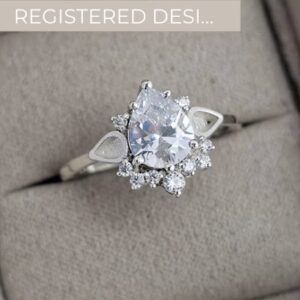 Dewdrop CZ Cluster Ring with fillable sides in Sterling Silver 925