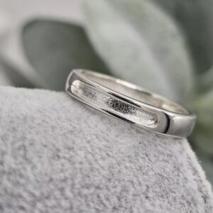 Front fillable Channel Ring in Sterling Silver 925