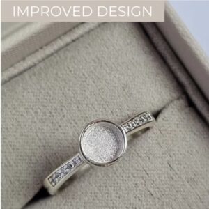 Round 6mm fillable Ring set with CZ in Sterling Silver 925