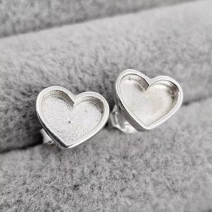 Simple Heart Earrings in Sterling Silver 925