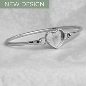Simple Heart Hook Clasp Bangle in Sterling Silver 925