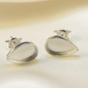 Solid Pear drop Earrings in Sterling Silver 925