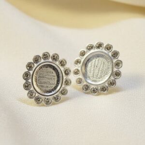 Dainty CZ Set Daisy Earrings in Sterling Silver 925