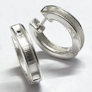 Full Channel Hoop Earrings in Sterling Silver 925