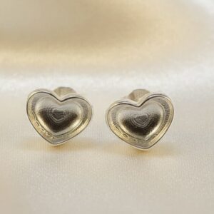 Bubble Heart Earrings made in Sterling Silver 925