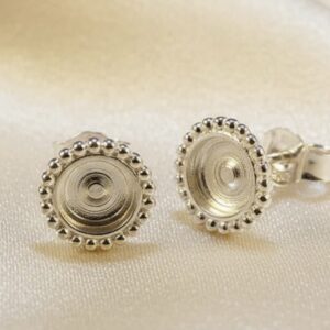 Bobble Edge Earrings in Sterling Silver 925