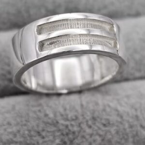 Men’s double front face fill-able channel ring In Sterling Silver 925