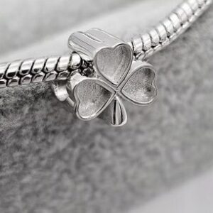 Four Leap Clover fill-able Sterling Silver 925 Charm