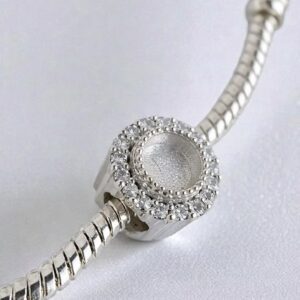 CZ Surrounded-fill-able Halo in Sterling Silver 925.