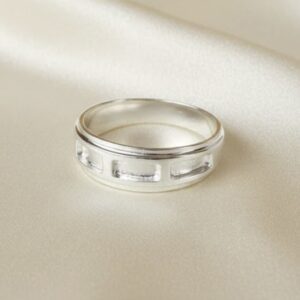 Men’s sectional fill-able Channel Ring in Solid Sterling Silver 925