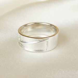 Men’s double triangular fill-able Ring in Sterling Silver 925