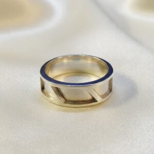 Men’s Split fill-able Part Channel Ring in  Sterling Silver 925